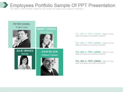 Employees portfolio sample of ppt presentation