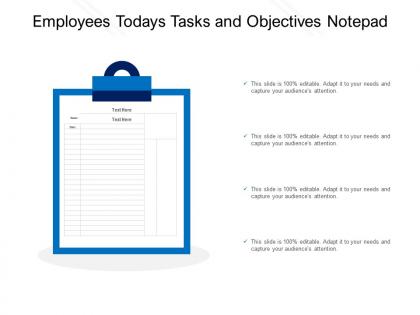Employees todays tasks and objectives notepad