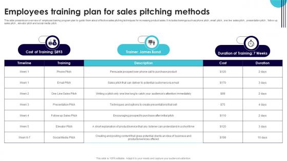 Employees Training Plan For Sales Pitching Methods Performance Improvement Plan
