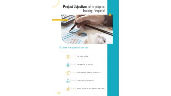Employees Training Proposal Of Project Objectives One Pager Sample Example Document