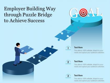 Employer building way through puzzle bridge to achieve success