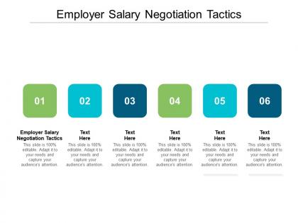 Employer salary negotiation tactics ppt powerpoint presentation portfolio visual aids cpb