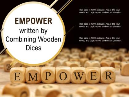 Empower written by combining wooden dices