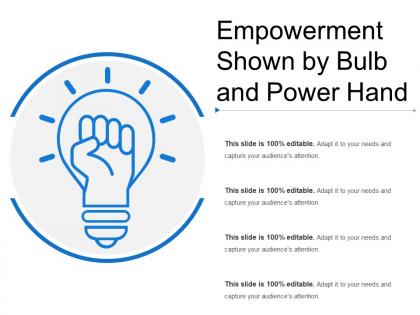 Empowerment shown by bulb and power hand