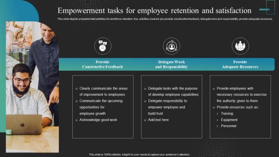 Empowerment Tasks For Employee Retention And Satisfaction Strategies To Improve Workplace