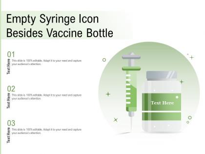 Empty syringe icon besides vaccine bottle