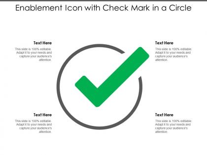 Enablement icon with check mark in a circle