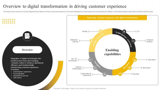 Enabling High Quality Overview To Digital Transformation In Driving Customer Experience DT SS