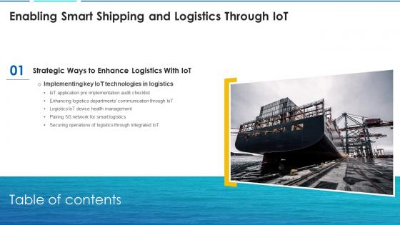 Enabling Smart Shipping And Logistics Through Iot Table Of Contents