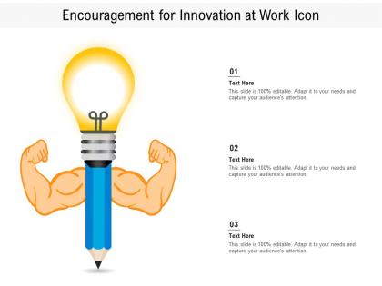Encouragement for innovation at work icon