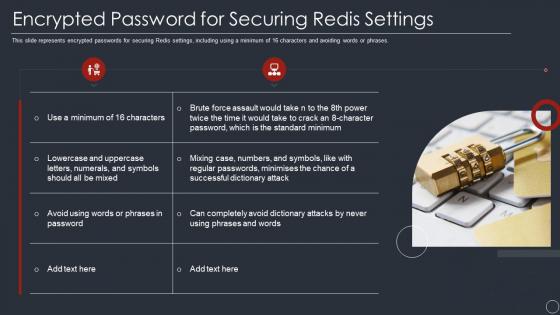 Encrypted password for securing redis settings ppt powerpoint presentation ideas show