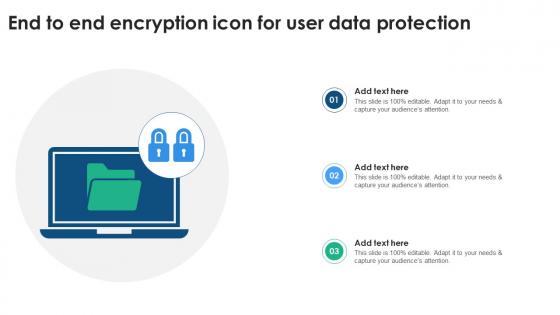End To End Encryption Icon For User Data Protection