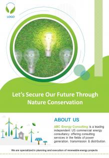 Energy consultant brochure two page brochure template