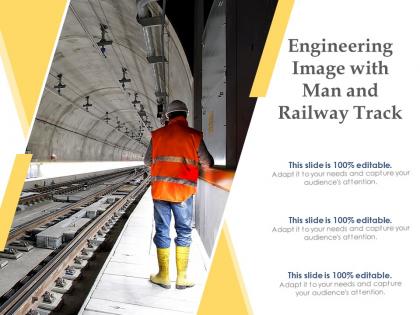 Engineering image with man and railway track