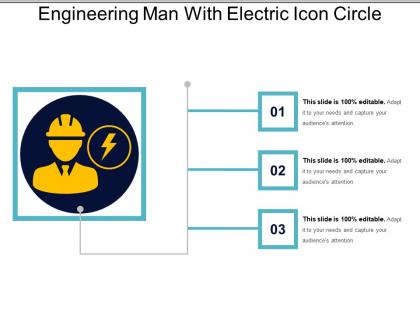 Engineering man with electric icon circle
