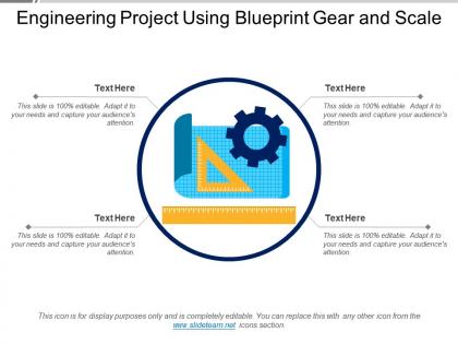 Engineering project using blueprint gear and scale