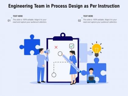 Engineering team in process design as per instruction