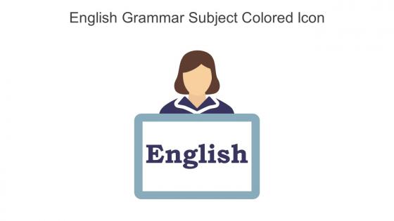 English Grammar Subject Colored Icon In Powerpoint Pptx Png And Editable Eps Format