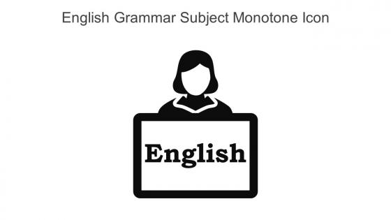 English Grammar Subject Monotone Icon In Powerpoint Pptx Png And Editable Eps Format