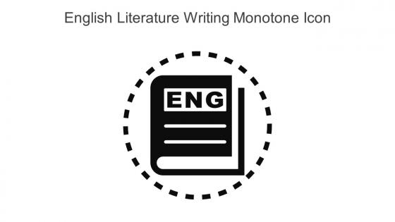 English Literature Writing Monotone Icon In Powerpoint Pptx Png And Editable Eps Format