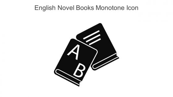 English Novel Books Monotone Icon In Powerpoint Pptx Png And Editable Eps Format
