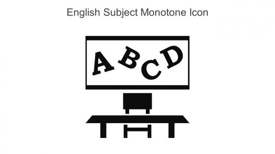 English Subject Monotone Icon In Powerpoint Pptx Png And Editable Eps Format