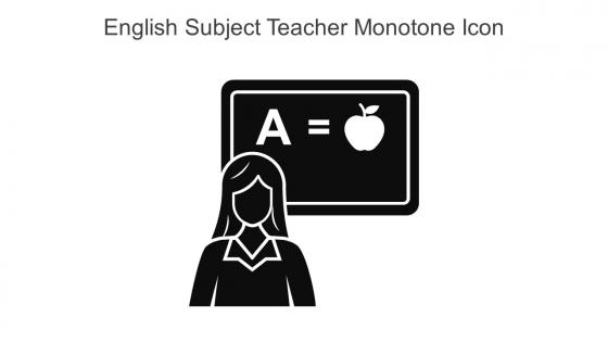 English Subject Teacher Monotone Icon In Powerpoint Pptx Png And Editable Eps Format