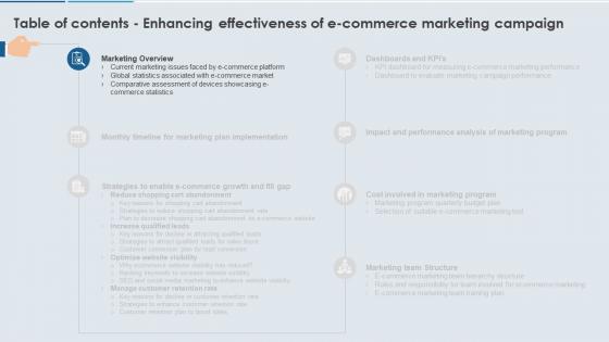 Enhancing Effectiveness Of E Commerce Marketing Campaign For Table Of Contents