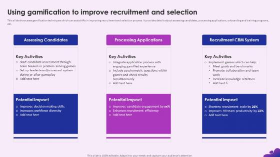 Enhancing Recruitment Process Through Information Using Gamification To Improve Recruitment And Selection