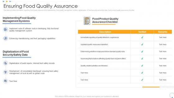 Ensuring food quality assurance elevating food processing firm quality standards