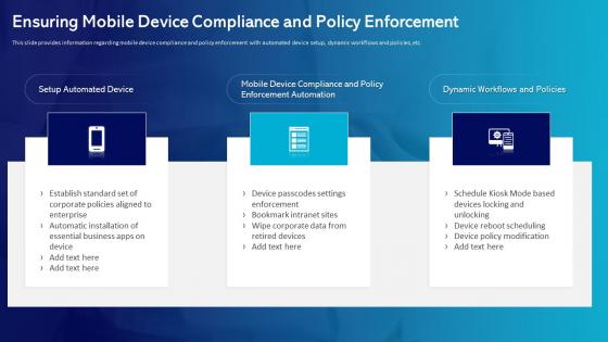 Ensuring Mobile Device Compliance And Policy Enforcement Management And Monitoring