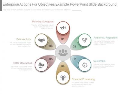 Enterprise actions for objectives example powerpoint slide background