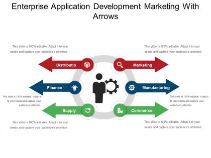 Enterprise application development marketing with arrows