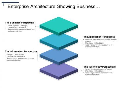 Enterprise architecture showing business perspective and application perspective