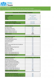 Enterprise Budget Template Excel Spreadsheet Worksheet Xlcsv XL Bundle V