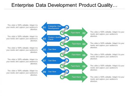 Enterprise data development product quality check data item