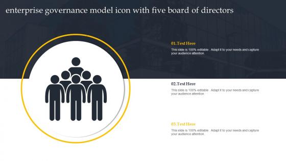 Enterprise Governance Model Icon With Five Board Of Directors