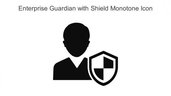 Enterprise Guardian With Shield Monotone Icon In Powerpoint Pptx Png And Editable Eps Format