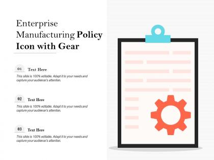 Enterprise manufacturing policy icon with gear