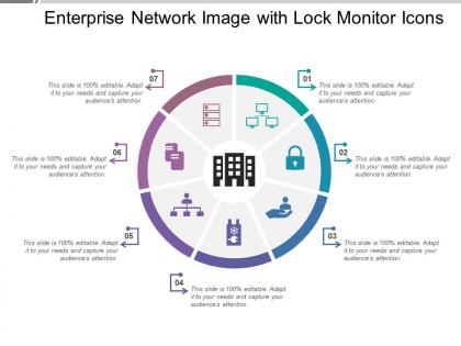 Enterprise network image with lock monitor icons