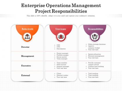 Enterprise operations management project responsibilities