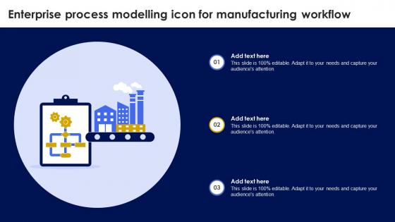 Enterprise Process Modelling Icon For Manufacturing Workflow