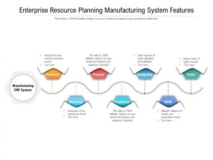 Enterprise resource planning manufacturing system features