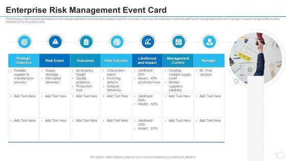 Enterprise risk management event card