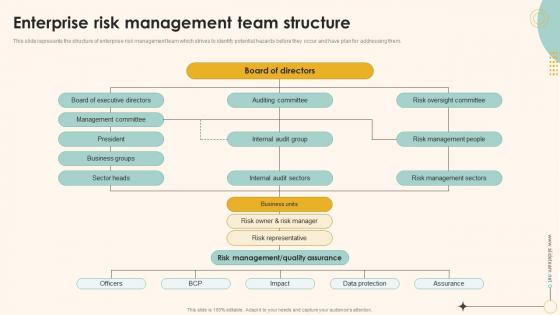 Enterprise Risk Management Team Structure Enterprise Management Mitigation Plan
