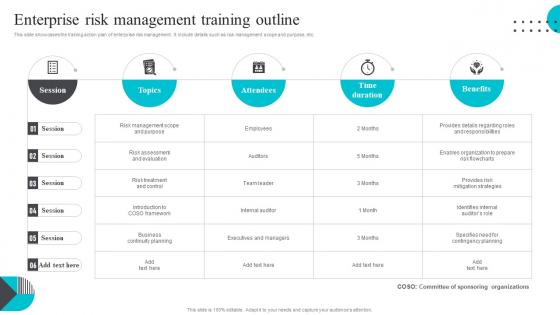 Enterprise Risk Management Training Outline