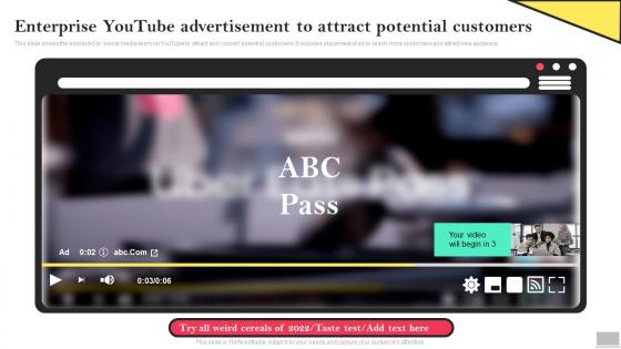 Enterprise Youtube Advertisement To Attract Potential Customers Social Media Advertising