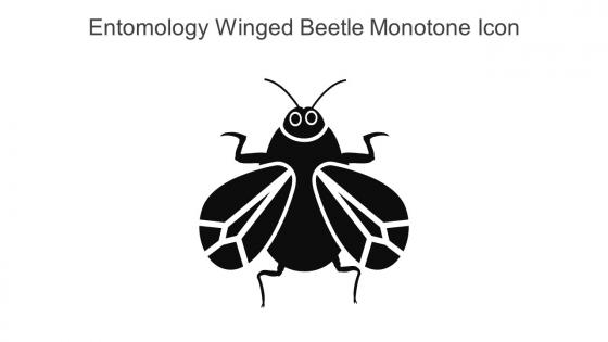 Entomology Winged Beetle Monotone Icon In Powerpoint Pptx Png And Editable Eps Format