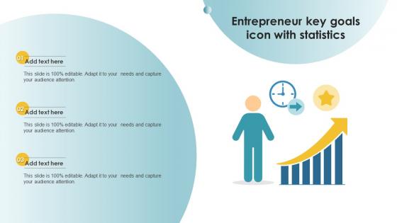 Entrepreneur Key Goals Icon With Statistics