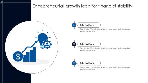Entrepreneurial Growth Icon For Financial Stability